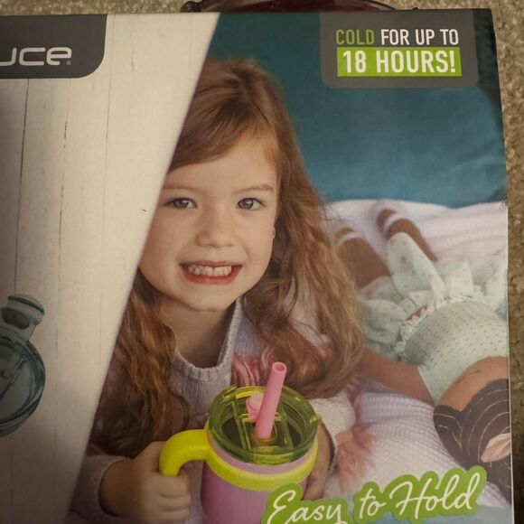 Reduce Coldee Mugs 14 oz with straws, Pink and Burgundy kids - Picture 4 of 7